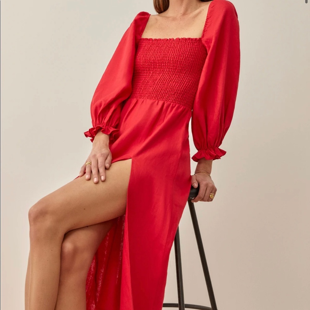 Like New Reformation Gitane Linen Dress